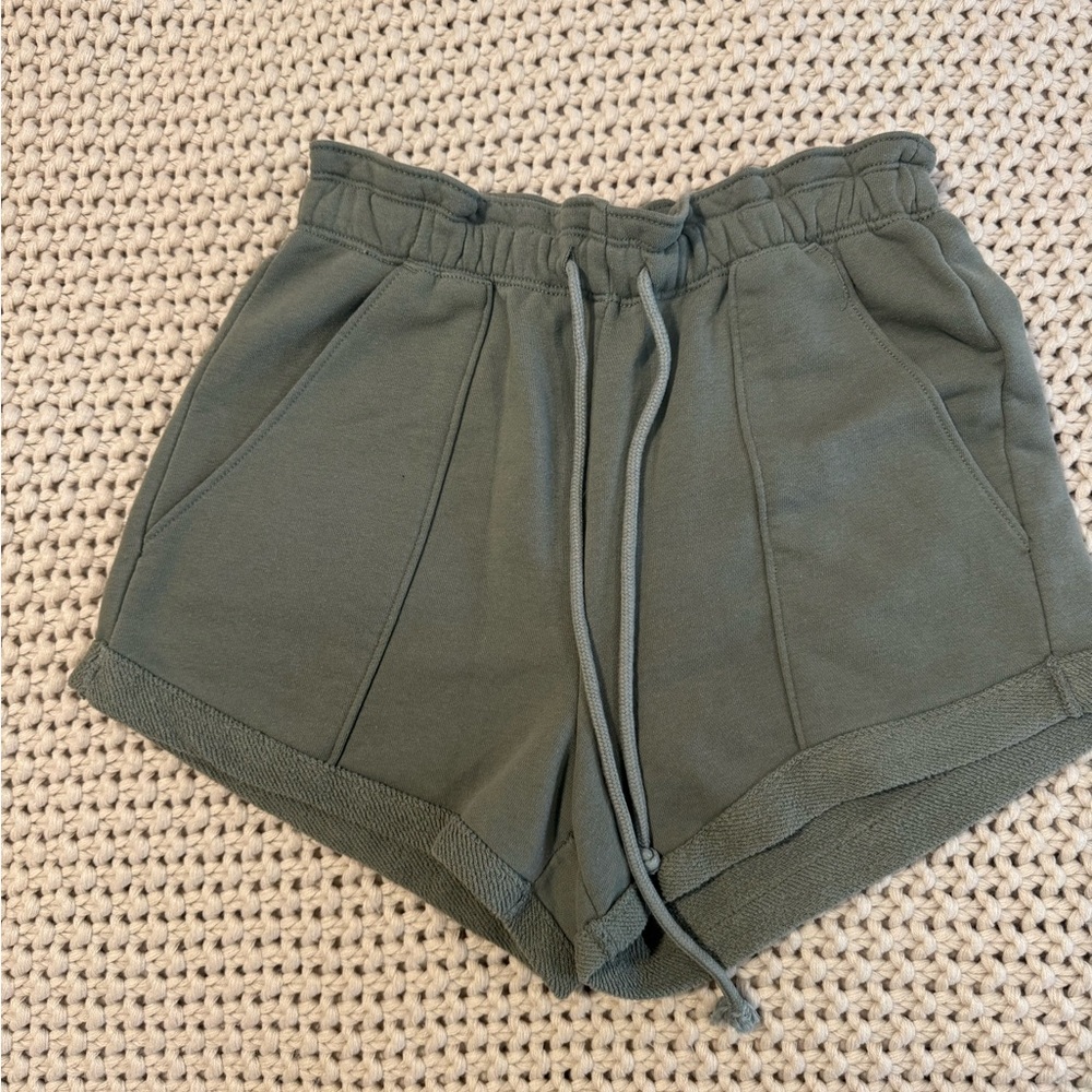Abercrombie & Fitch Green Athletic Shorts with Drawstring Waist